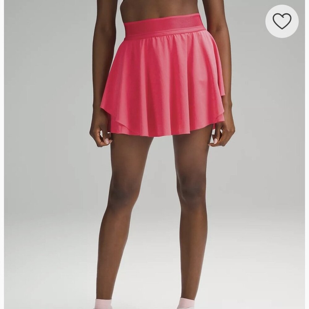 NWT Lululemon Court Rival HIgh Rise Skirt Long Size 8 Lip Gloss Pink New!